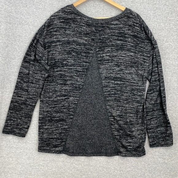 Tahari Sweater Womens XL Gray Long Sleeve Round Neck Back Insert Top Blouse - Picture 4 of 12